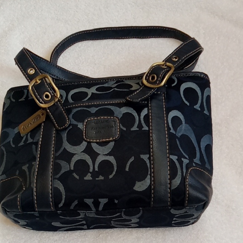 Coach Navy Signature Tote Bag